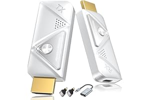 ELALIGHT Wireless HDMI Transmitter and Receiver 382FT/100M, 2.4G+5G Plug & Play Wireless HDMI Extender Kit 4K Decode for Video and Audio to Monitor from Laptop (1TX+1RX 382FT)