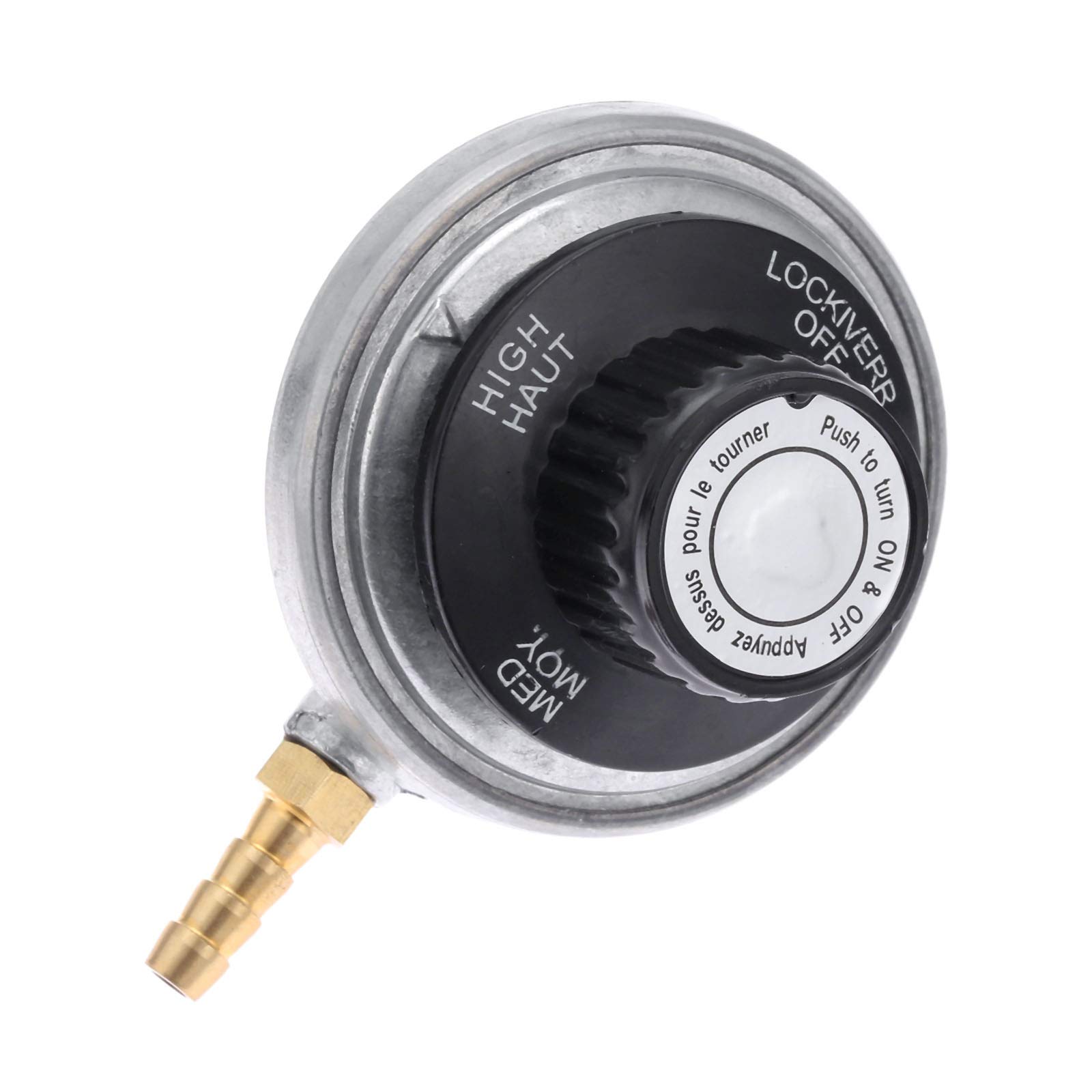 Aupoko Low Pressure Propane Regulator, 1" 20UNF Gas Valve 1 lb Bottle Adapter with 1/4’’ Barb Connection, Adjustable Propane Table Top Regulator for Low Pressure Throwaway Propane Cylinder