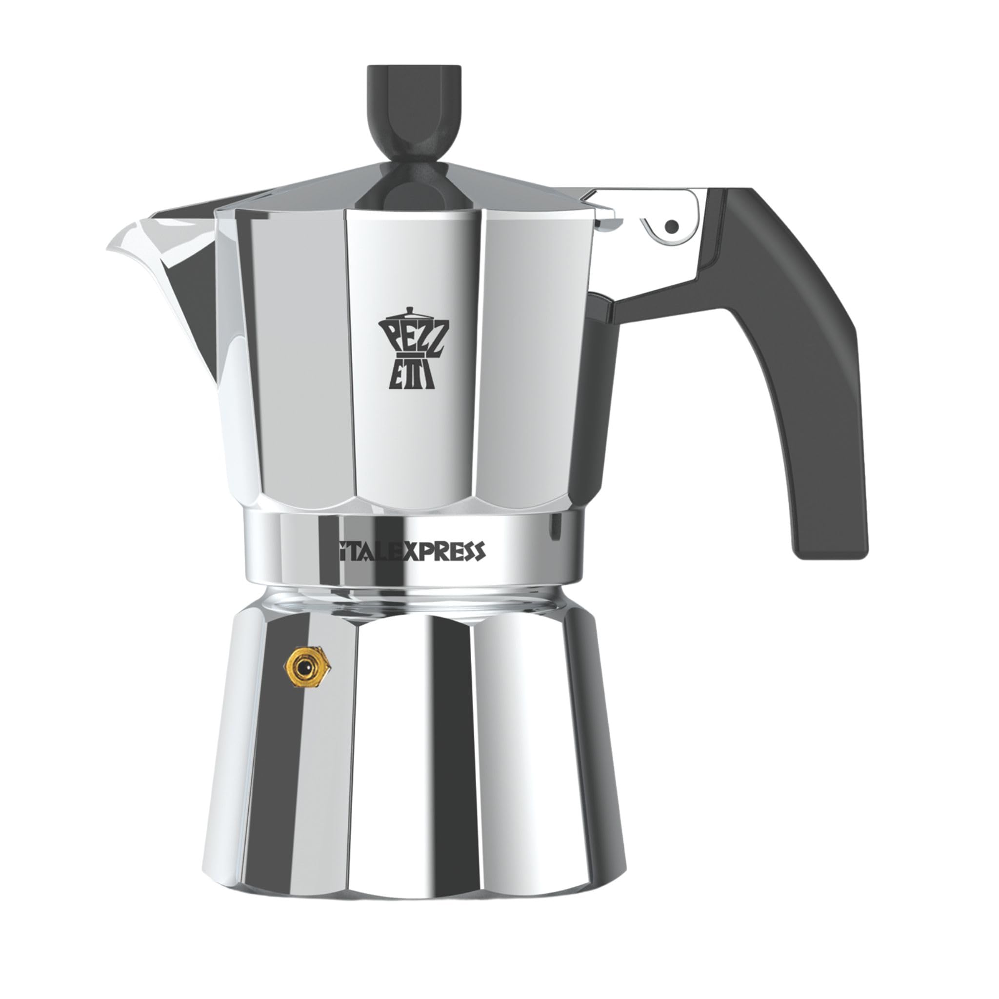 Pezzetti Stove-Top Moka Espresso Italian-Made Coffee Maker Moka Pot- 1,2,3,6,9,14 Cup (3 Cup)