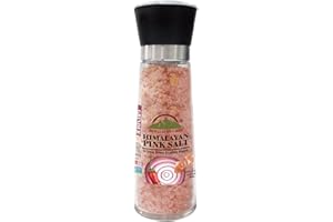 Himalayan Chef Pink Salt with Roasted Onion & Red Crushed Pepper, Tall Glass Grinder, 10.58 Oz