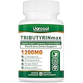 Uarcool TRIBUTYRINmax Supplement 1200mg for Gut Health,Vegan,Butyrate Gut Health Supplement for Digestive, Leaky Gut, Colon, Microbiome - 60 Softgels