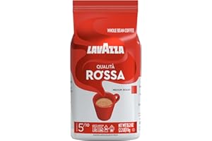 Lavazza Qualità Rossa Whole Bean Coffee, Medium Roast, Arabica and Robusta Blend, 2.2 lb Bag (Pack of 1)