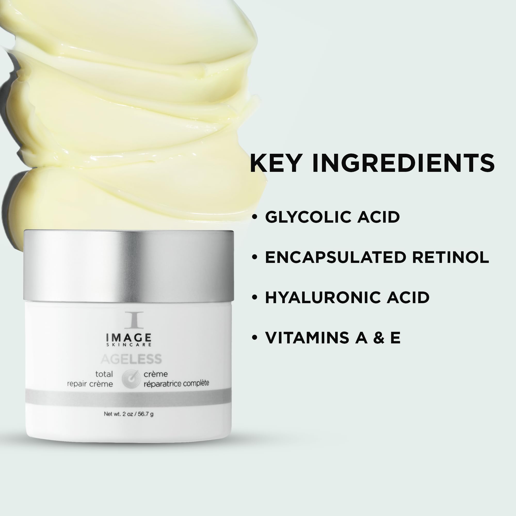 IMAGE Skincare, AGELESS Total Repair Crème, Facial Night Cream Moisturizer with Hyaluronic Acid and Shea Butter, 2 oz
