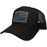 AC Racing USA American Flag Patch Snapback Trucker Mesh Cap - Black