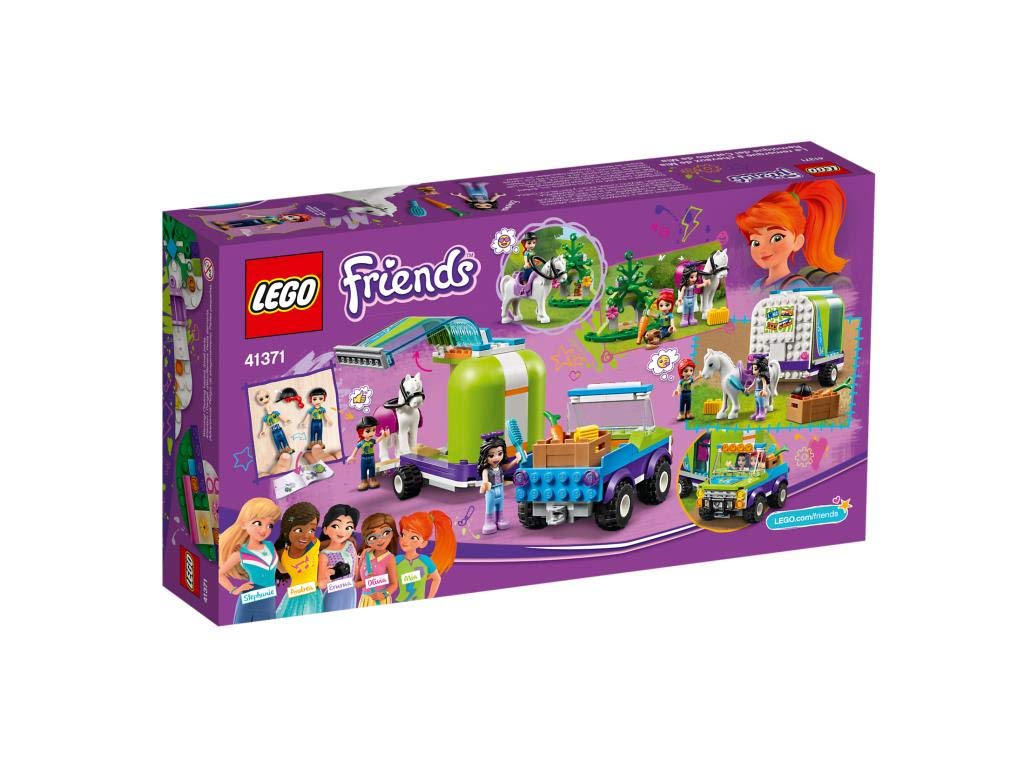 LEGO 41371 Friends Mia’s Horse Trailer Toy, Stable Extension Set, 4x4 Buggy, Mia and Emma Mini Dolls
