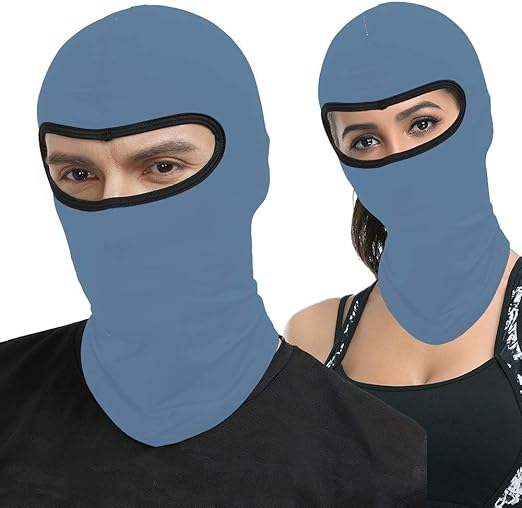 UV Protection Face Mask Bandanas, Haze Blue Solid Color