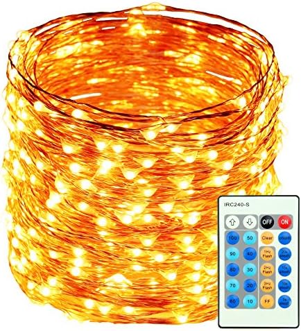 HaMi 66ft 200 LED String Lights,Waterproof Christmas Lights Fairy Lights with UL Certified, Decorative Copper Wire Lights for Bedroom,Patio,Wedding,Party - Warm White