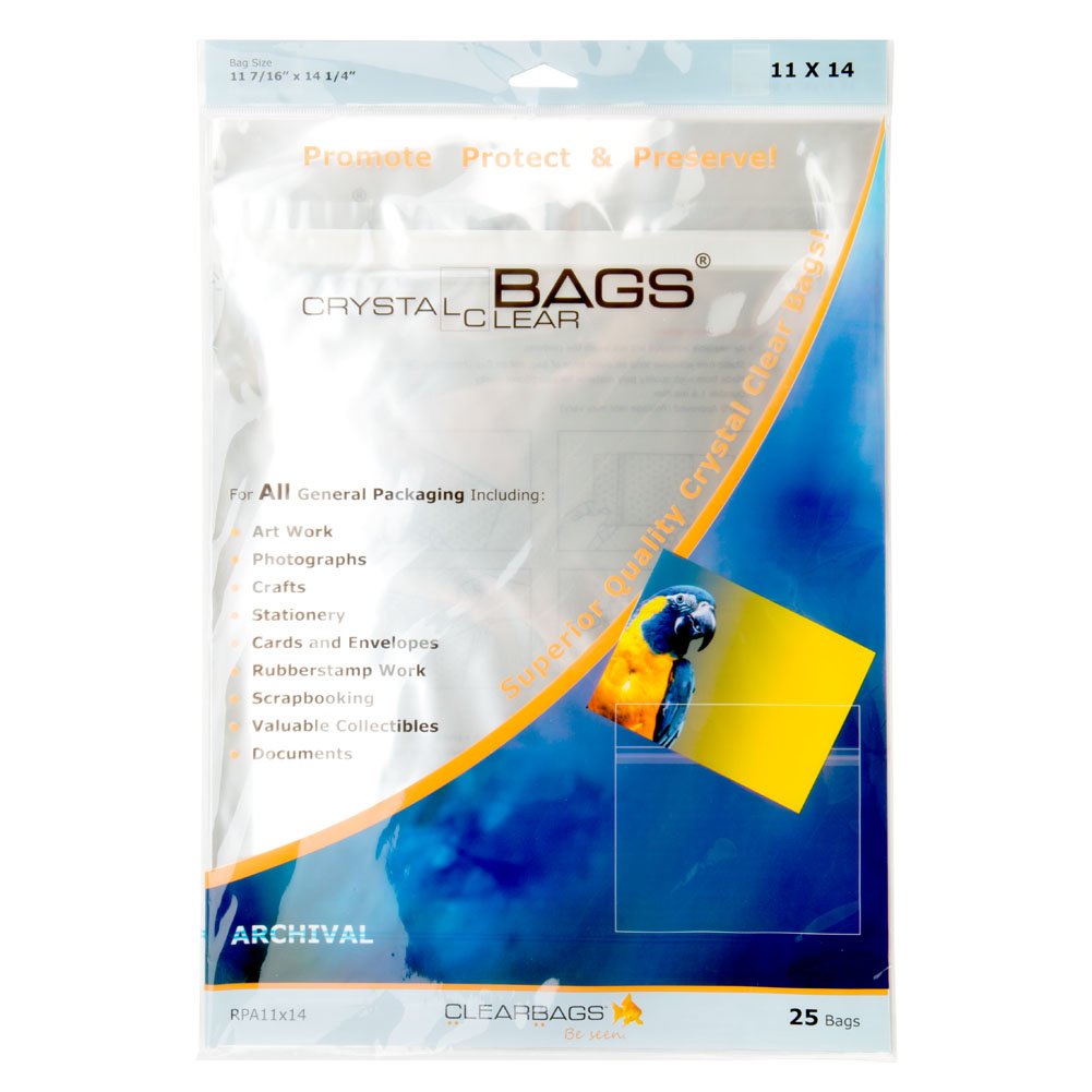 ClearBags 117/16x141/4" Crystal Clear, Protective Polypropylene