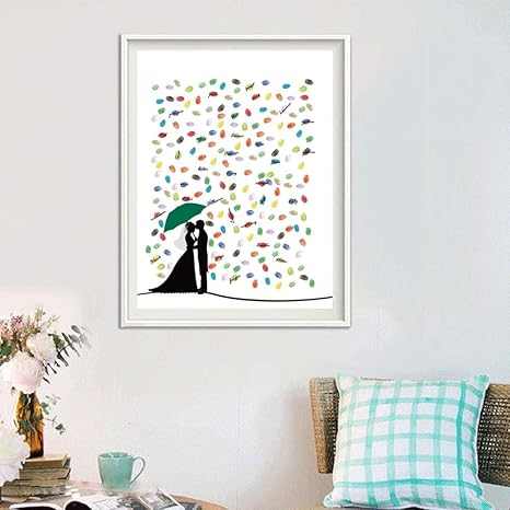 Amazon Co Jp ウェディングツリー 結婚式 指紋ツリー 拇印 署名 アート ゲスト 署名 絵画結婚式 Diy 指紋ゲスト 結婚式 誕生日パーティー ホーム キッチン