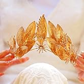 Yean Big Gold Leaf Crown Greek God Headband Golden Roman Laurel Headwear for Women and Girls