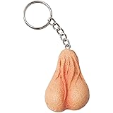 Realistic Testicle Shaped Keychain Keyring Funny Novelty Hen Stag