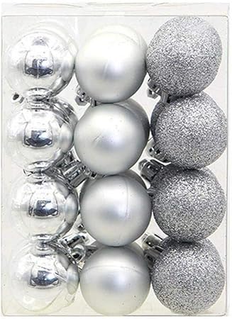 Palline Per Albero Di Natale Con Foto.Domowin Palline Di Natale Palline Per Albero Di Natale Palle Sfere Addobbi Albero Di Natale Palline Addobbi Natalizie Palline Set Con 24 Pezzi 3cm Argento Amazon It Casa E Cucina