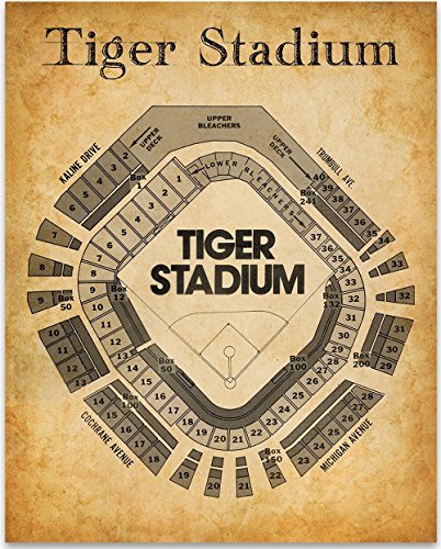 Buy Old Tiger Stadium Seating Chart 11x14 Unframed Art Print Great 