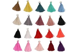 200 Pieces Mini Tassels, BetterJonny 20 Colors Small Soft Handmade Tassels with Golden Jump Ring for Jewelry Making DIY Craft
