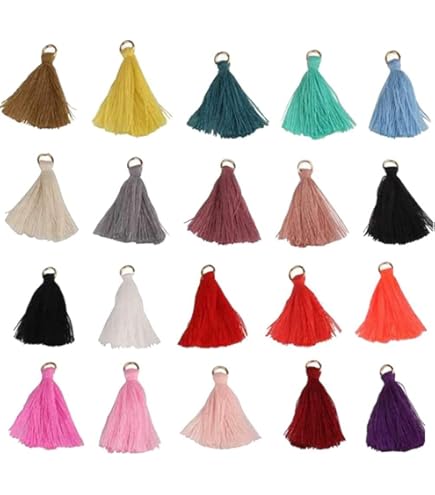 Lot De 100 Pompons Soyeux Faits à La Main Avec Boucle Pour La Fabrication De Bijoux, Projets De Bricolage, Marque-pages, Nœuds Chinois, Souvenirs, Travaux Manuels, Décoration D'intérieur (rouge