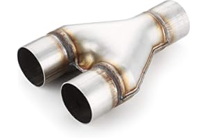 Exhaust Y Pipe 2.5" Inlet, A-KARCK Stainless Steel 2.5" Outlet 10" Long Y Pipe Withstands High Temperatures