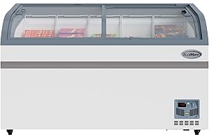 KoolMore 58-inch Manual Defrost Island Chest Freezer with 14 cu. ft. in White, ETL Listed (KM-ISCF-58MD)