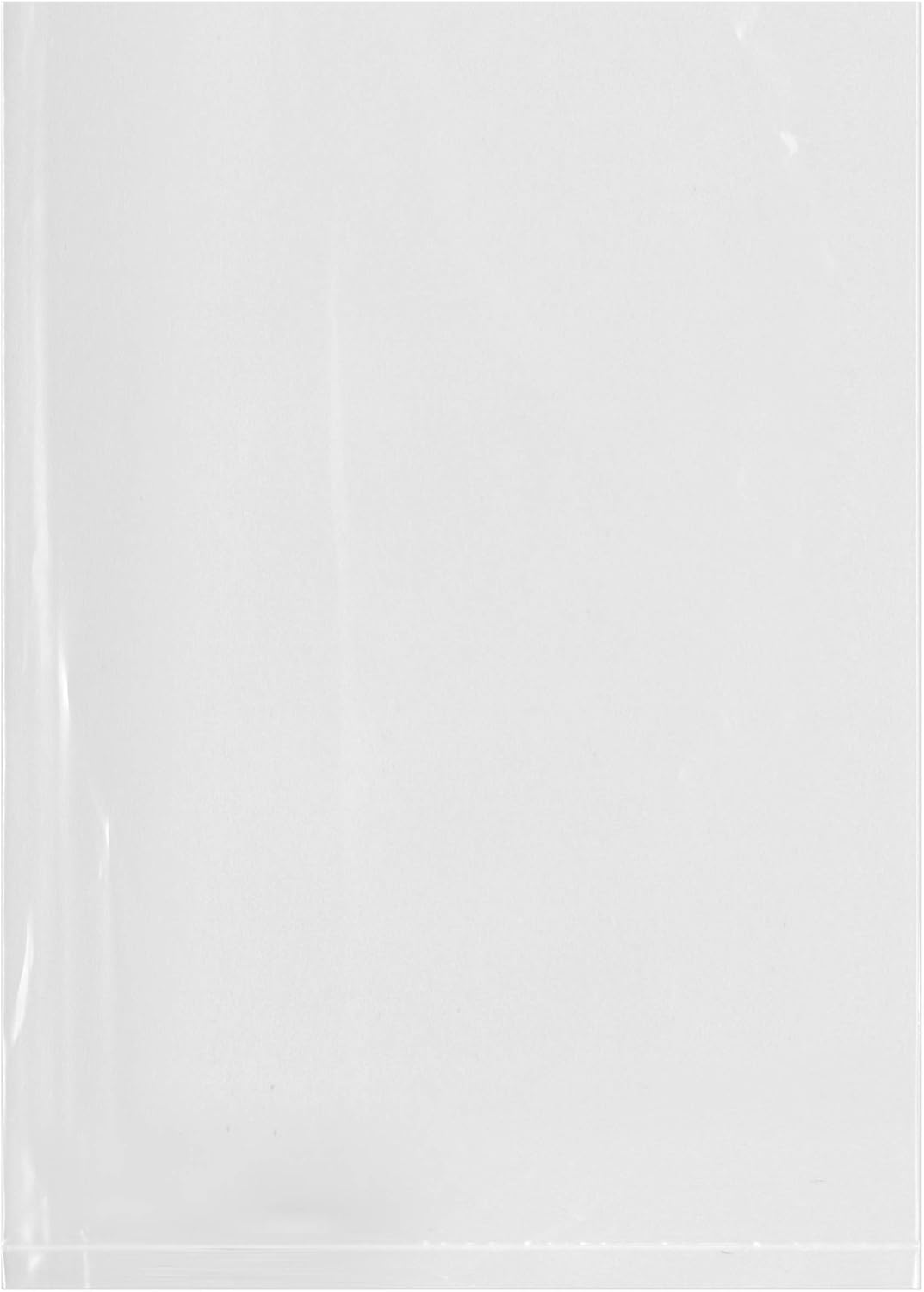 Plymor Flat Open Clear Plastic Poly Bags, 1.25 Mil, 5