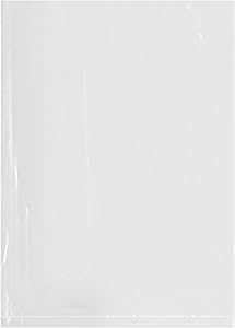 Plymor Flat Open Clear Plastic Poly Bags, 1.25 Mil, 5
