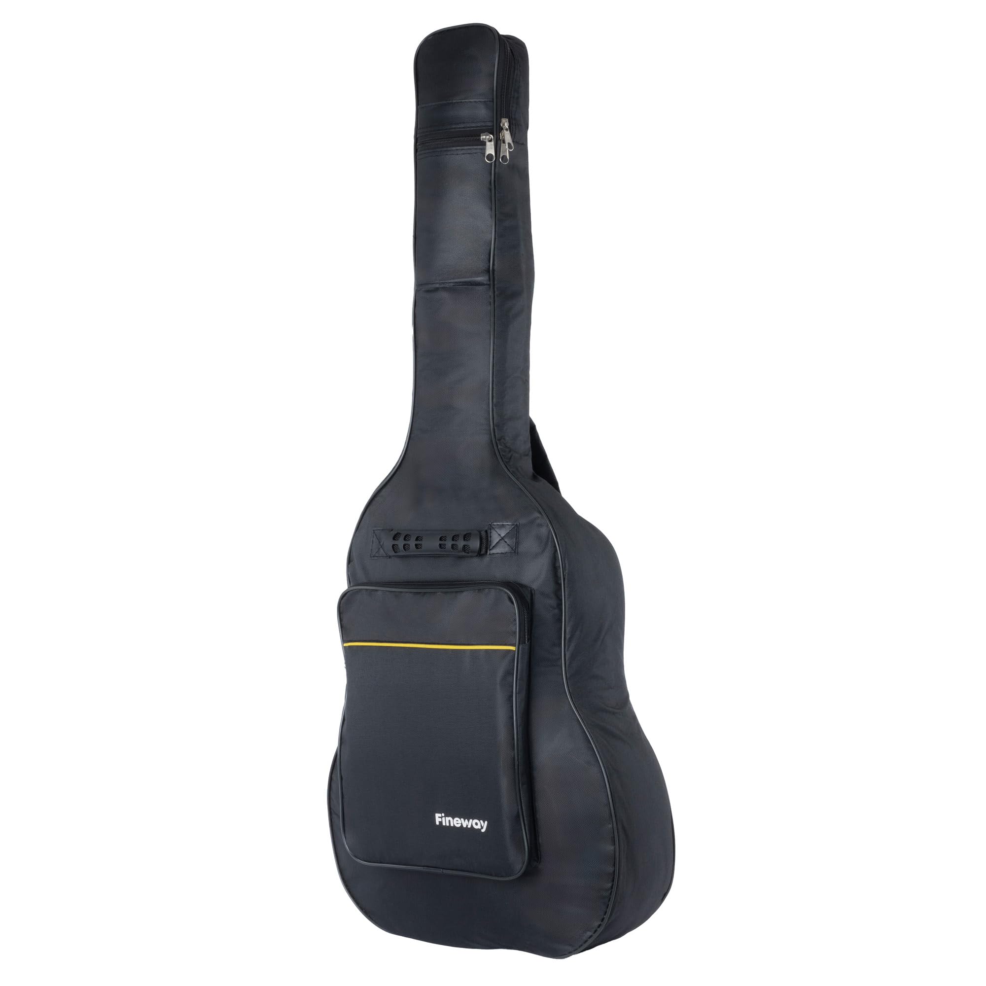 FiNeWaY Durable Acoustic Guitar Bag - 42" Waterproof & Padded Guitar Case w/Shockproof Base, Double Zip, Pockets, Silicone Handle & Adjustable Straps - Fits Acoustic, Electric & Classical Guitars