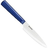 Kyocera INNOVATIONwhite 4.5" Ceramic Utility Knife - White Z212 Blade with Non-Slip Blue Handle