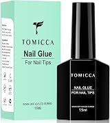 TOMICCA Gel Nail Glue 15ml 4 in 1 Clear for Acrylic Tips Press On Nails
