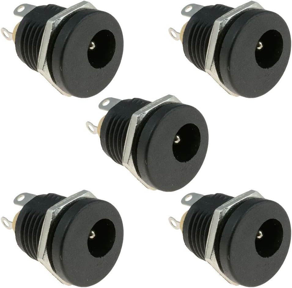 Switch Electronics 5x 2.1x5.5mm DC Power Jack Socket Female Panel Mount