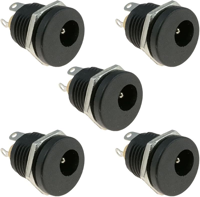 Switch Electronics 5x 2.1x5.5mm DC Power Jack Socket Female Panel Mount