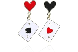 AVGUE Fairy Tale Queen of Hearts Playing Cards Earrings Halloween Party Gift Costume Accessories Alice Cosplay Jewelry Merch