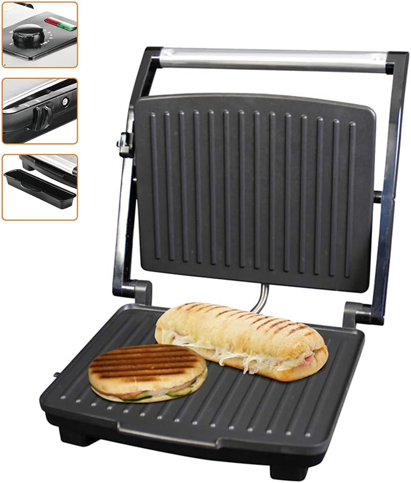review LIN Portable Electric BBQ Can Be Opened 180 Degrees, Barbecue on Both Sides, Indoor Smokeless Barbecue Grill, Suitable for Indoor Garden