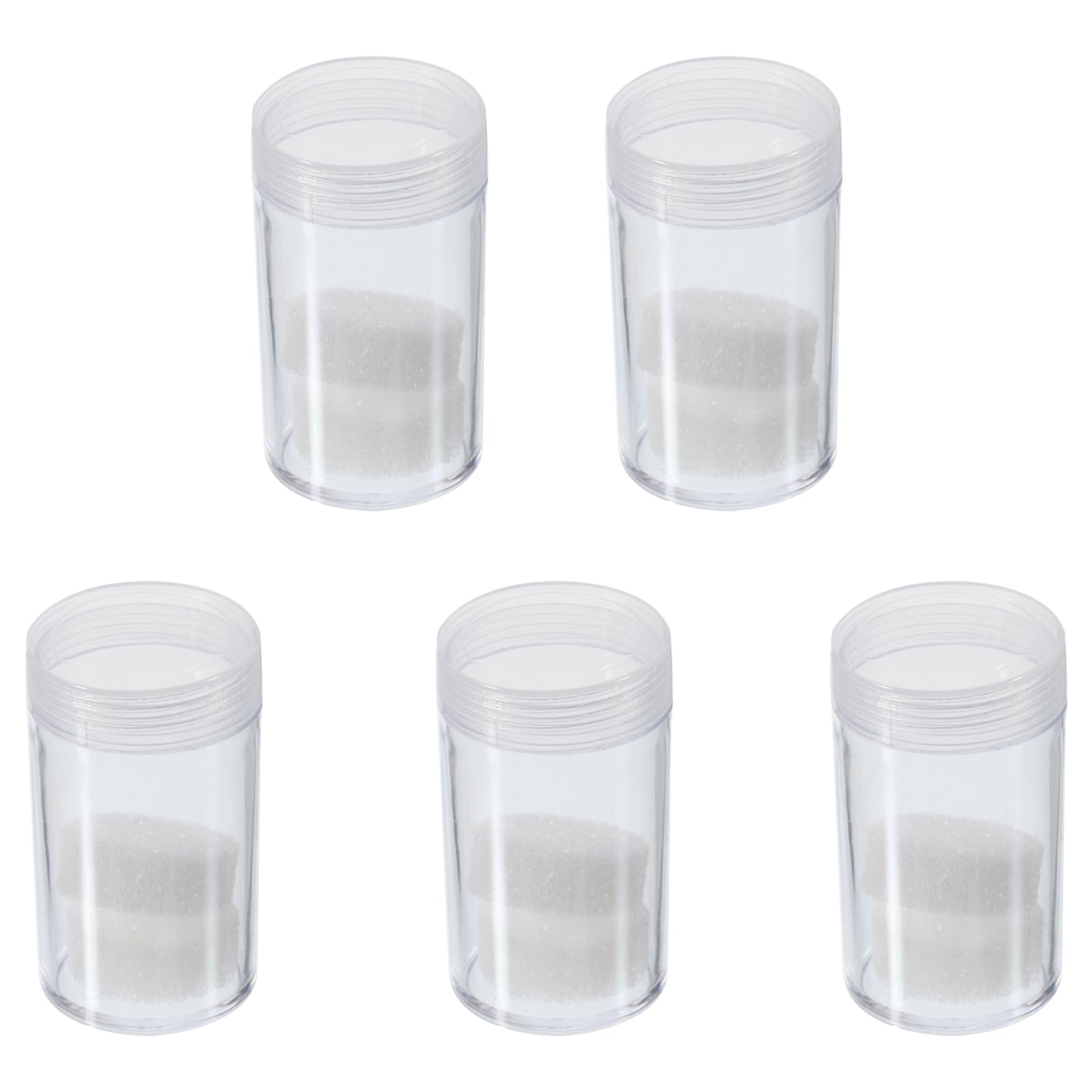 PATIKIL 55mm Height Coin Tubes, 5 Pack Coin Holder Container with Storage Box for Collectors Collection Supplies, Clear