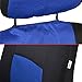 Advanced Performance Car Seat Covers - Instant Install Sideless Fronts + Full Interior Set for Auto (Blue Combo)