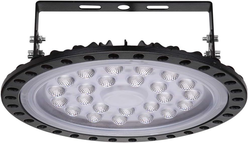 100W LED High Bay Light, 10000 Lumen,Daylight White 6000-6500K, IP54, SMD 2835 Ultra Thin Ceiling Light, Hall Lighting, Workshop Garage Lighting, Commercial Lighting LED Floodlight (100W)