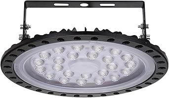 viugreum 100w ufo led lampara de alta bahia ultra delgada lampara industrial 10000lm ip65 6500k blanco frio comercial lampara alta