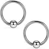 SCERRING 2-8PCS 14G G23 Titanium Captive Bead Ring Nose Rings Hoop Helix Daith Cartilage Tragus Earrings Nipple Eyebrow Body Piercing 10mm 12mm 14mm 16mm