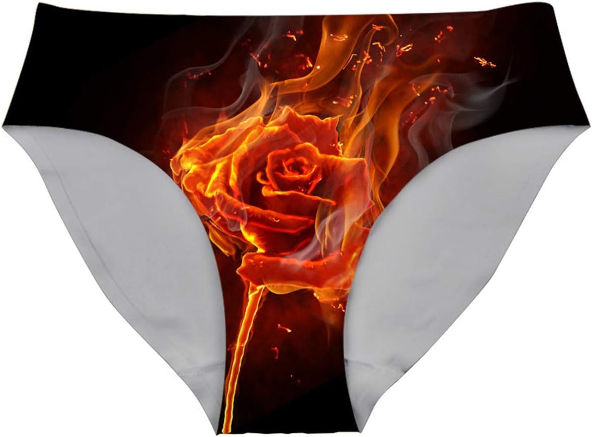 Heroic spirit Women Panties Soft Fashion Panties Underwear Large Size Women Briefs 3D Skull,HA0126AM,L