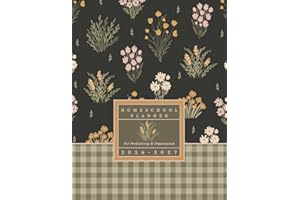 Homeschool Planner 2026-2027: Floral Weekly & Monthly Lesson Planning, Tracking & Record Keeping for Homeschooling Organizati