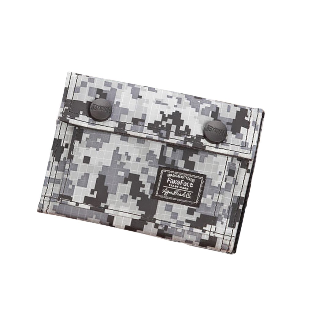 TINAYAUE Mens Tenns Boys Camouflage Wallet Trifold Canvas Purse Credit Card Holder Notecase Travel Wallet Cash Coin Purse Flap Wallet for Teenagers Students (Camouflage# Snowfield)