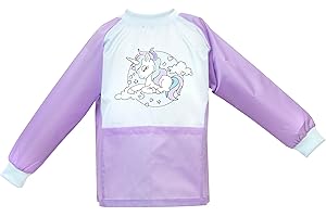 Louis Garneau Designer Kids Smock Artist Painting Apron Long Sleeves size 6 - Children Painting Aprons Girls Art Smocks