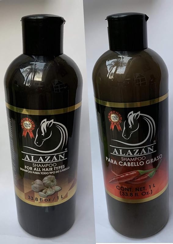DUO SHAMPOO DE CABALLO PARA USO HUMANO ALAZAN, 1 L AJO Y 1L CHILE