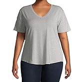 Light Grey Heather Plus Size V-Neck Tee - 2X