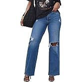 BubFee Women's Wide Leg Jeans High Waist Baggy Denim Pants