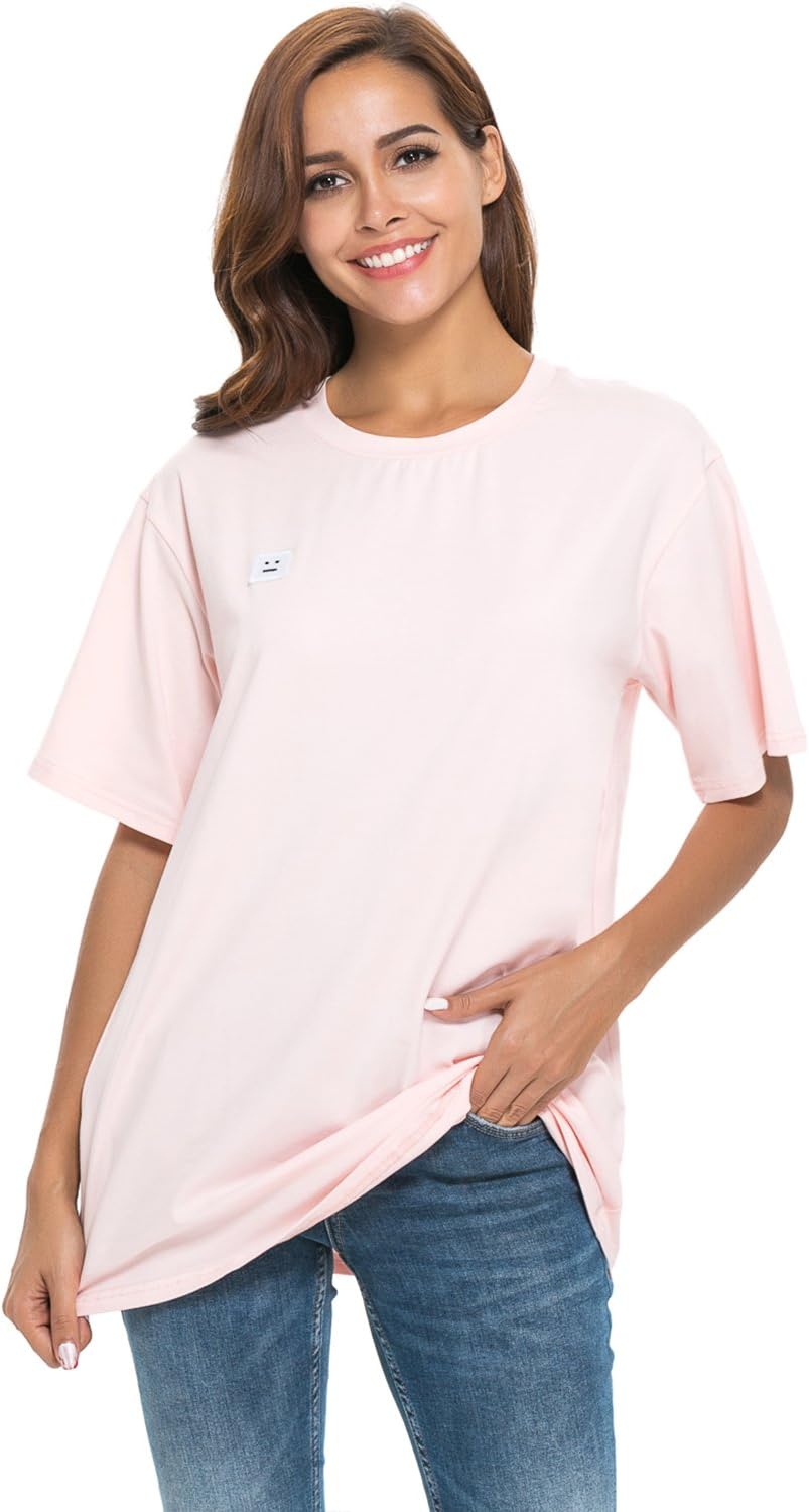 Women Loose Short Sleeve Plus Size T Shirt Boyfriend Casual Tops