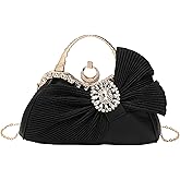 Buric Clutch Purses for Women Rhinestone Evening Handbag Bridal Wedding Prom Purse Formal Party Bow Tie Clutch for Women
