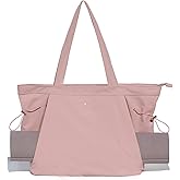 ESVAN Yoga Tote Bag for Women Shoulder Bags Drawstring for Office Workout Travel Carryall Pilates Gym and Beach