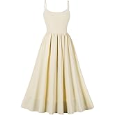 ABEHIK Women Floral Corset Dress Low Cut Spaghetti Straps Summer Dresses Boho Flowy Midi Dress Casual Sundress