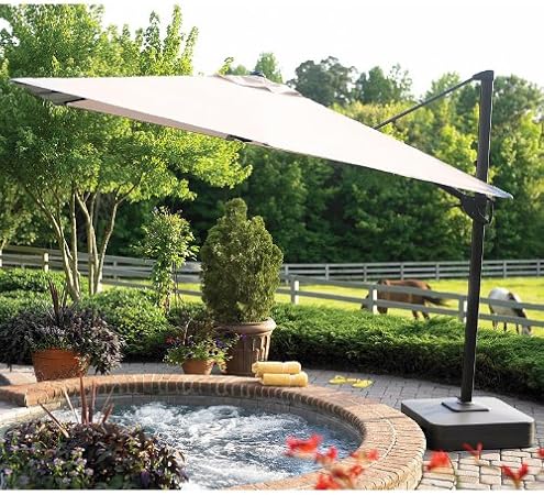 Amazon Com Garden Winds Go 10 Ft Square Offset Umbrella Replacement Canopy Gazebos Garden Outdoor