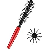 Boao Round Hair Brush 8 Row Quiff Roller Brush for Men 7.95 Non-Slip Circle Hairbrush Mini Anti-static Hairbrush RPM Small Quiff Roller for Blow Drying