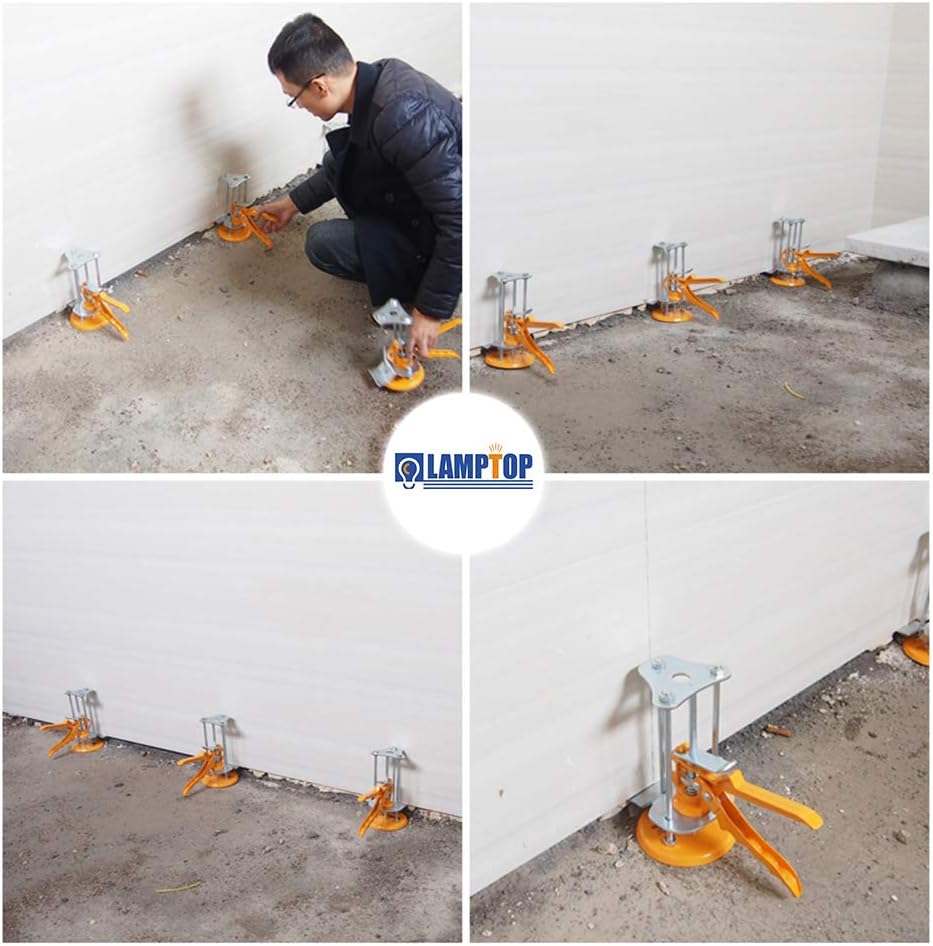 [Upgraded] Tile Leveling System, Tile Leveler Spacers, Reusable Tile Installation Tool Kit, Construction Wall Floor Balance Tools For Construction, Like Building Walls & Floors, Doors and Cabinet. - - 