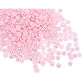HARFINGTON 3000pcs ABS Half Pearl Beads, 4mm Resin Flat Back Pearls Shiny Imitation Pearl Bead for DIY Crafts Making Shoes Wedding Christmas Photo Frames, Colorful Light Pink